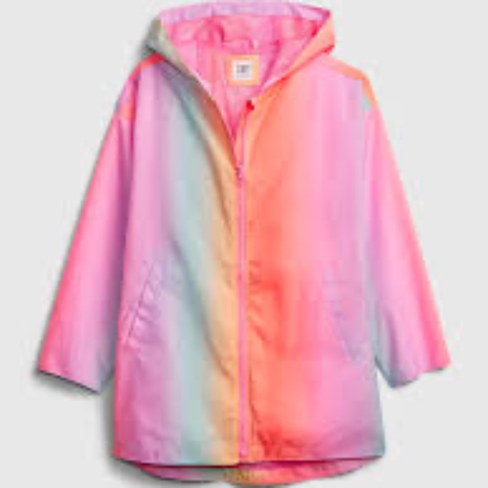 Gap rainbow ombre girls wind breaker size small 7